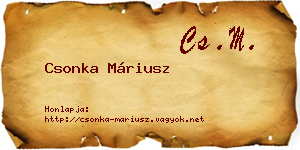 Csonka Máriusz névjegykártya