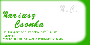 mariusz csonka business card